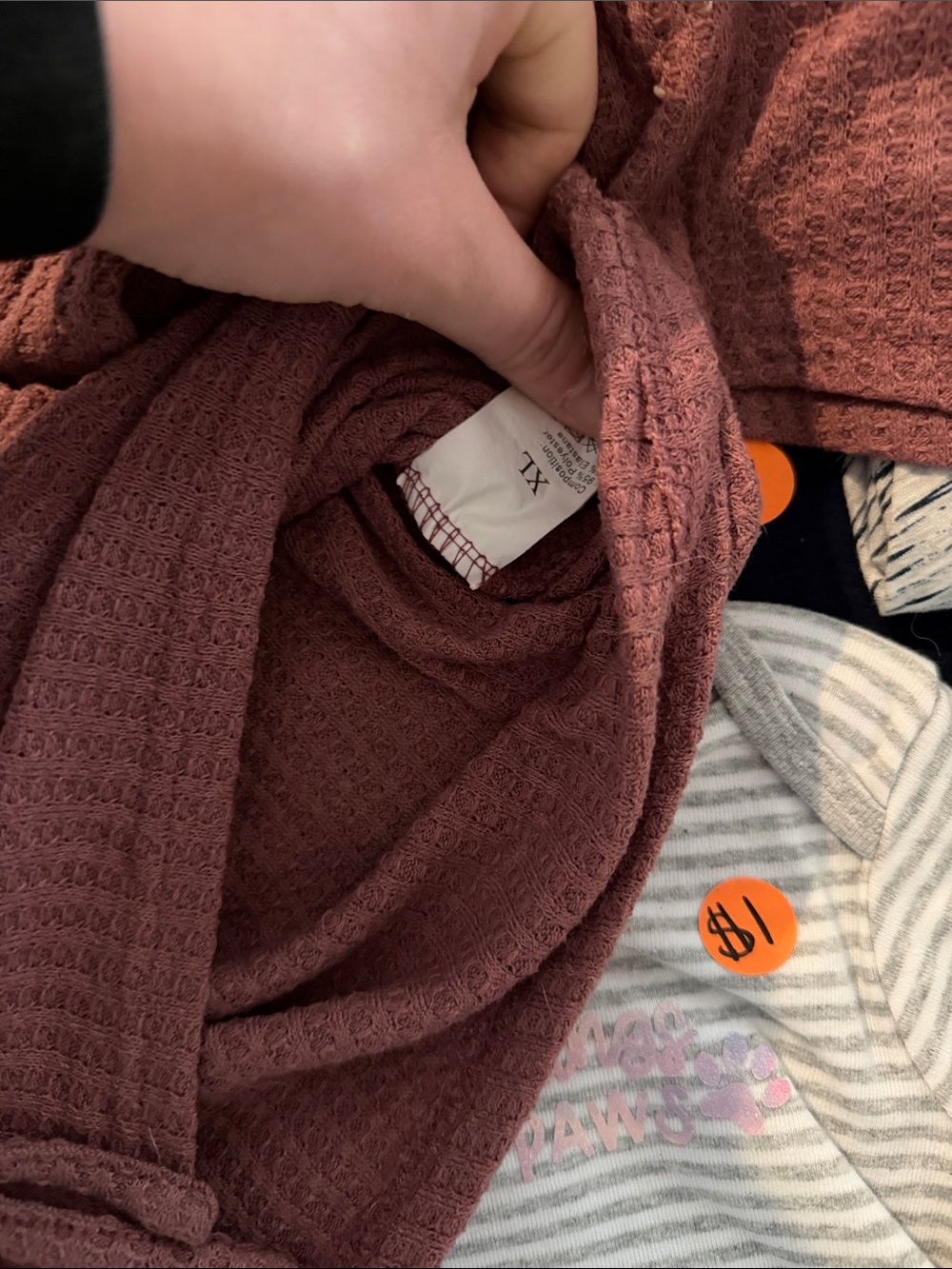 Mauve Waffle Knit Loungewear Set - Sweater, Crop Top & Shorts - Picture 2 of 2